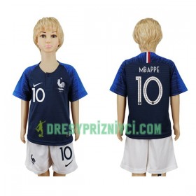 Fotbalový Komplet Francie Mbappe 10 Dětské Domácí MS 2018 Krátký Rukáv (+ trenýrky)